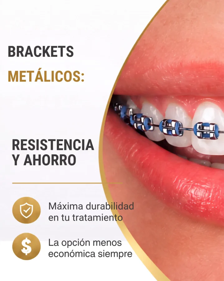 Carrusel que compara brackets metálicos y de zafiro. Slide 3 de 5